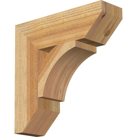 Ekena Millwork Thorton Slat Rough Sawn Bracket, Western Red Cedar, 4"W x 14"D x 14"H BKT04X14X14THR06RWR